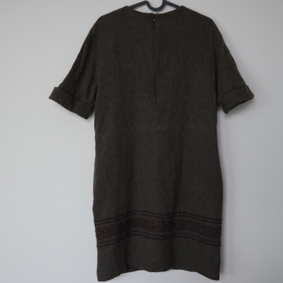 Massimo Dutti cozy olive wool dress - Picture 4 of 5